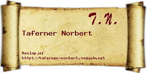 Taferner Norbert névjegykártya